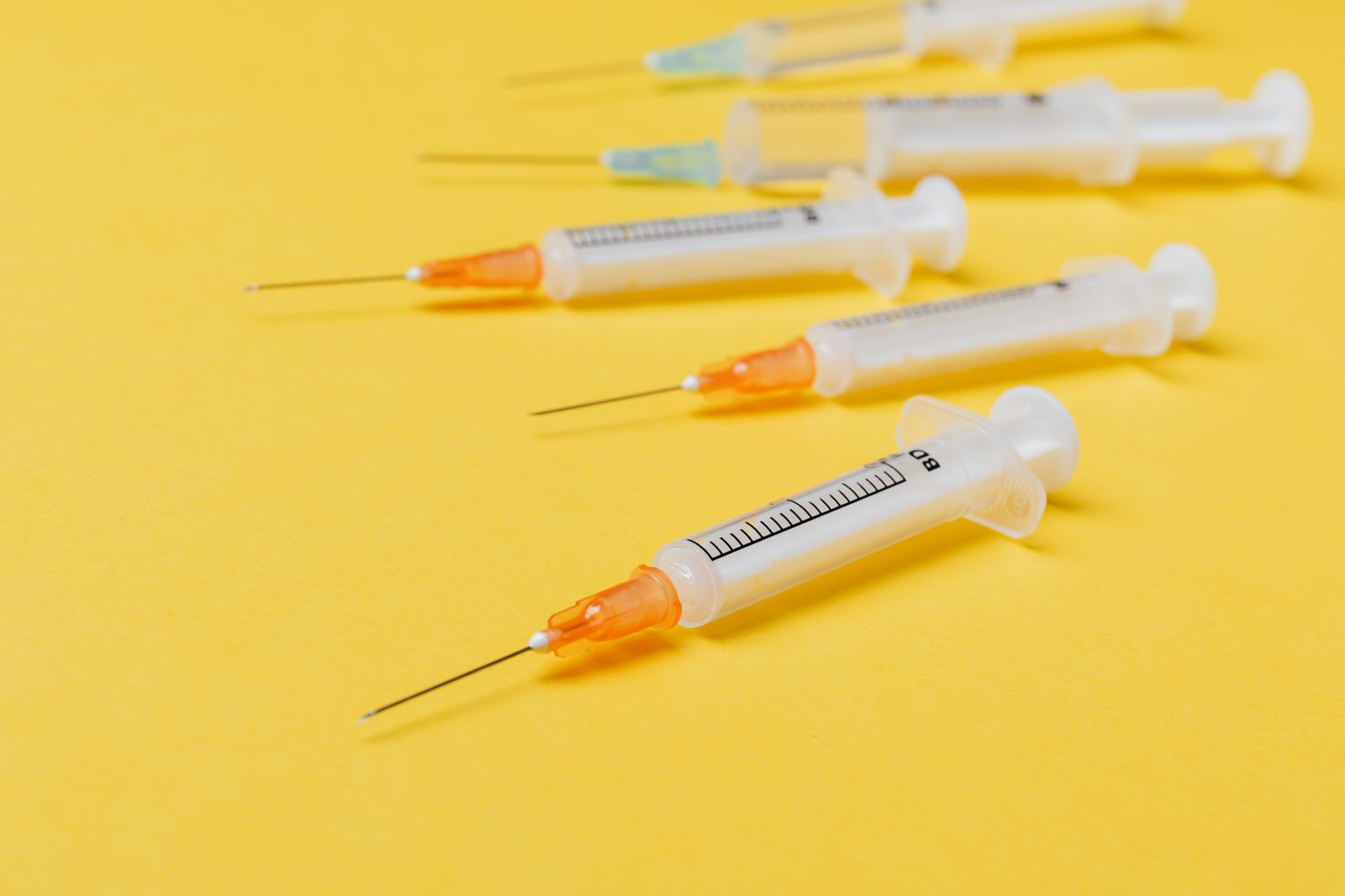 Disposable syringes ready for vaccination
